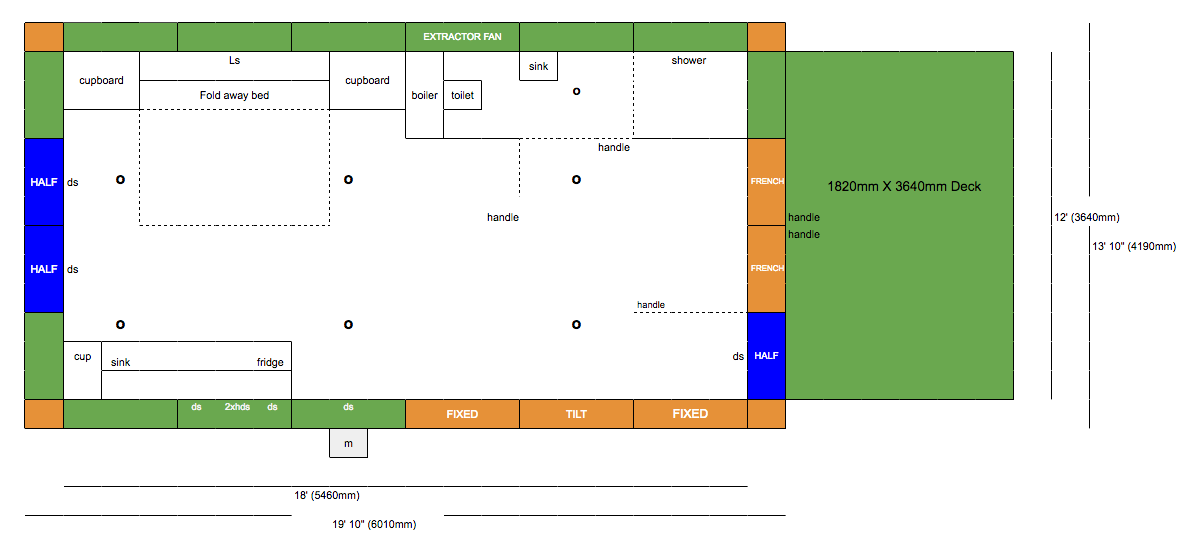 Floor plan of compact granny annexe